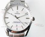 Perfect Replica Omega White Dial White Gold Watch 41mm